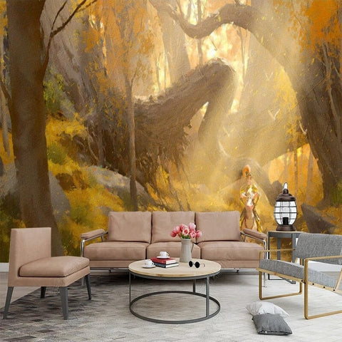Image of Fantasy Foggy Morning Forest Wallpaper Mural, Custom Sizes Available Wall Murals Maughon's 