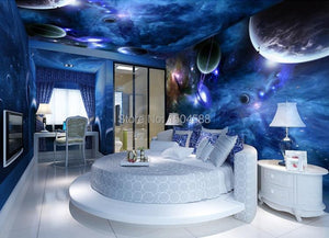 Mural de papel pintado Planetas y estrellas de fantasía, tamaños personalizados disponibles