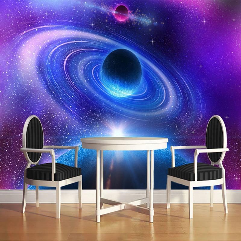 Fantasy Planets With Rings Wallpaper Mural, Custom Sizes Available Household-Wallpaper Maughon's 
