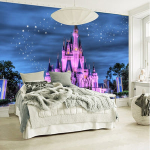 Magical Starry Night At Castle Fantasy Wallpaper Mural, Custom Sizes Available