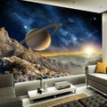 Fantasy Sunrise Over Rocky Planet Wallpaper Mural, Custom Sizes Available Household-Wallpaper Maughon's 