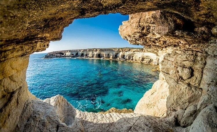 Seaside Cave Wallpaper Mural, Custom Sizes Available