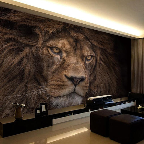 Image of Fierce Lion Wallpaper Mural, Custom Sizes Available Household-Wallpaper Maughon's 