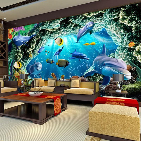 Image of Fish Aquarium Wallpaper Mural, Custom Sizes Available Maughon's 