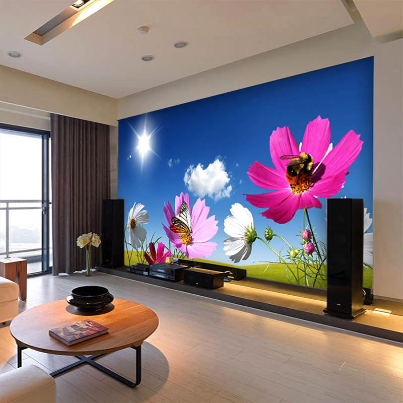 Flowers in the Sun Wallpaper Mural, Custom Sizes Available Wall Murals Maughon's 