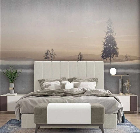 Image of Foggy Morning Landscape Wallpaper Mural, Custom Sizes Available Wall Murals Maughon's 