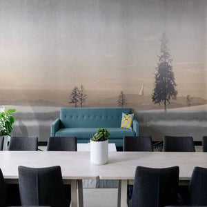 Foggy Morning Landscape Wallpaper Mural, Custom Sizes Available Wall Murals Maughon's Waterproof Canvas 