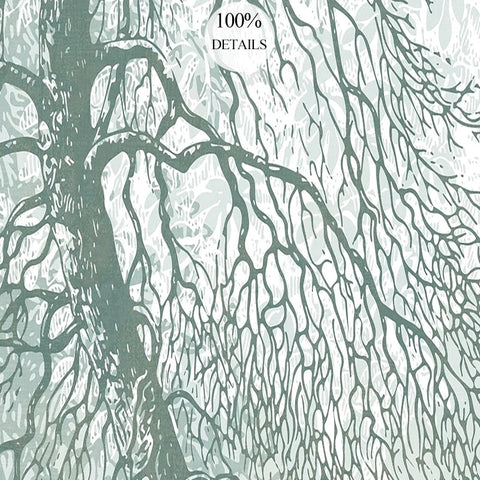 Image of Foggy Outline of Trees Wallpaper Mural, Custom Sizes Available Wall Murals Maughon's 