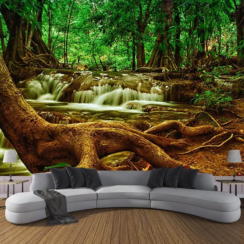 Forest Stream Wallpaper Mural, Custom Sizes Available Wall Murals Maughon's 