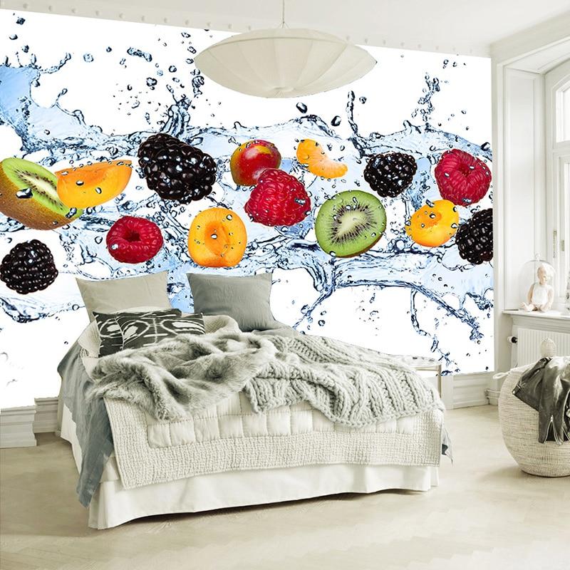 Fresh Fruit Water Splash Photo Wallpaper Mural, Custom Sizes Available Household-Wallpaper Maughon's 