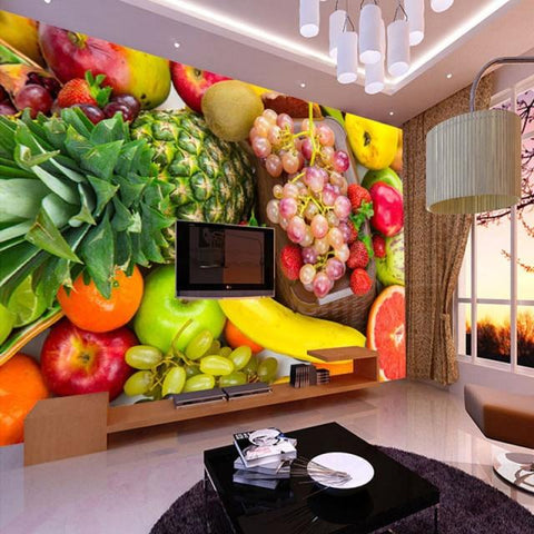 Image of Fresh Fruits and Vegetables Wallpaper Mural, Custom Sizes Available Maughon's B 1 ㎡ 
