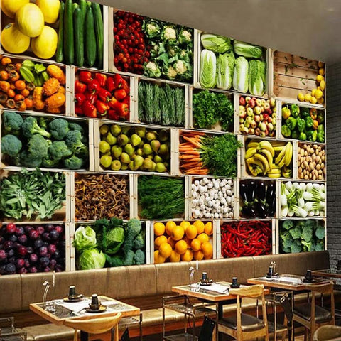 Image of Fruit and Vegetable Wallpaper Mural Household-Wallpaper Maughon's 