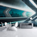 Futuristic Fantasy Urban Highway Wallpaper Mural, Custom Sizes Available Wall Murals Maughon's 