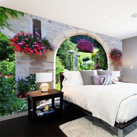 Image of Garden Arches In Garden Wallpaper Mural, Custom Sizes Available Household-Wallpaper Maughon's 