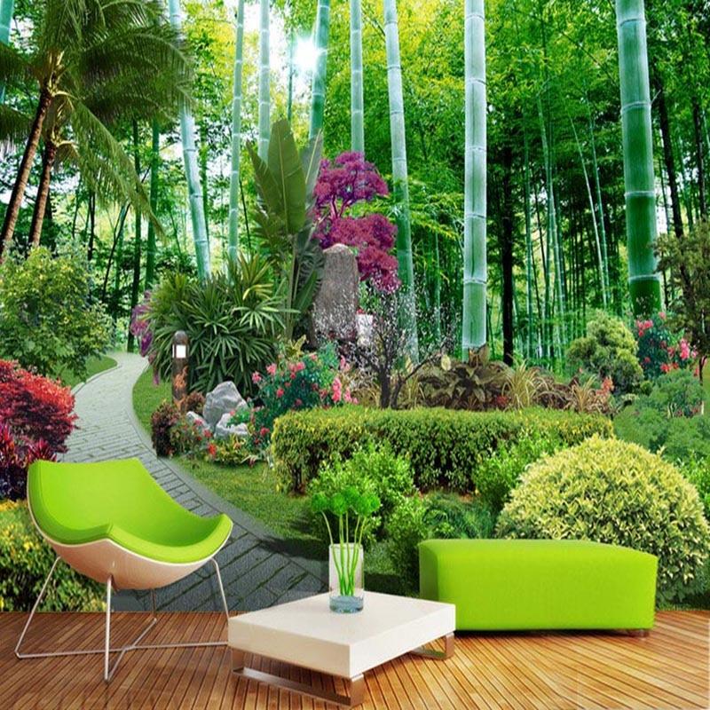 Garden, Bamboo Forest Wallpaper Mural, Custom Sizes Available Household-Wallpaper Maughon's 
