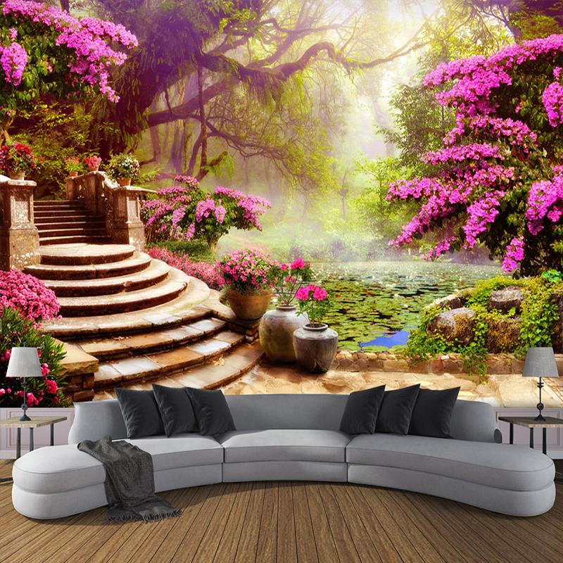 Garden Forest Landscape Wallpaper Mural, Custom Sizes Available Household-Wallpaper Maughon's 