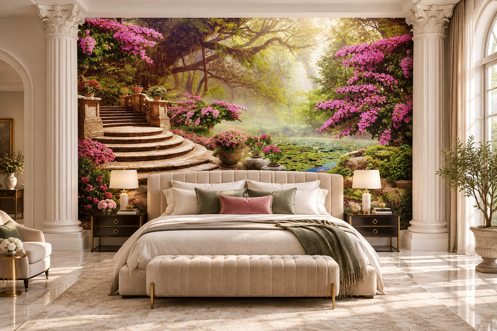 Garden Forest Landscape Wallpaper Mural, Custom Sizes Available Wall Murals Maughon's 