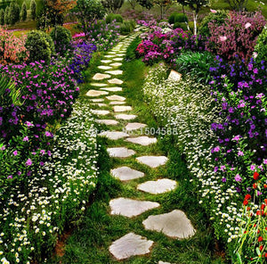 Garden Path With Stepping Stones Floor Mural, Custom Sizes Available