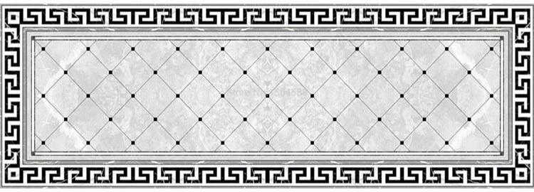 Geometric Black and White Rug Self Adhesive Floor Mural, Custom Sizes Available Household-Wallpaper-Floor Maughon's 