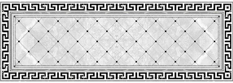 Geometric Black and White Rug Self Adhesive Floor Mural, Custom Sizes Available Household-Wallpaper-Floor Maughon's 