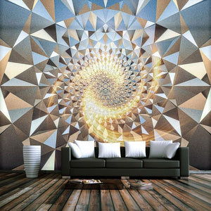 Gold Metal Spiral Pattern Wallpaper Mural, Custom Sizes Available Household-Wallpaper Maughon's 