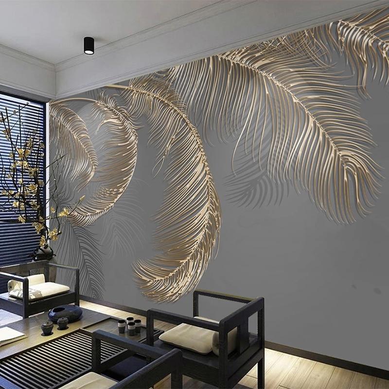 Gold Palm Leaves Wallpaper Mural, Custom Sizes Available Maughon's 