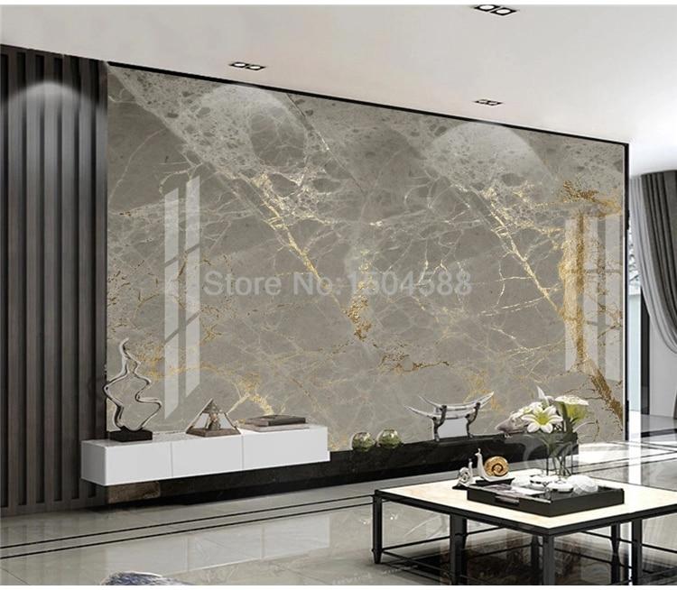 Gold Vein and Gray Marble Wallpaper Mural, Custom Sizes Available Household-Wallpaper Maughon's 