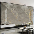 Gold Vein and Gray Marble Wallpaper Mural, Custom Sizes Available Household-Wallpaper Maughon's 