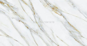 Gold Veined White Marble Wallpaper Mural, Custom Sizes Available
