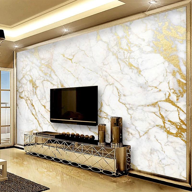 Gold, White and Gray Marble Wallpaper Mural, Custom Sizes Available Maughon's 