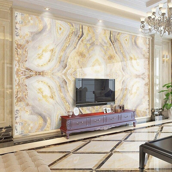 Exquisite Earthtone Butterflied Marble Wallpaper Mural, Custom Sizes A ...