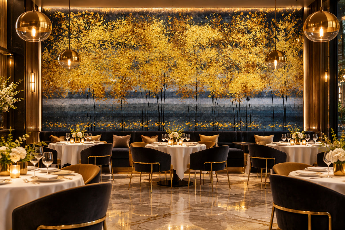 Golden Trees Wallpaper Mural, Custom Sizes Available Maughon's 