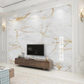 Golden Vein White Marble Wallpaper Mural, Custom Sizes Available Household-Wallpaper Maughon's 