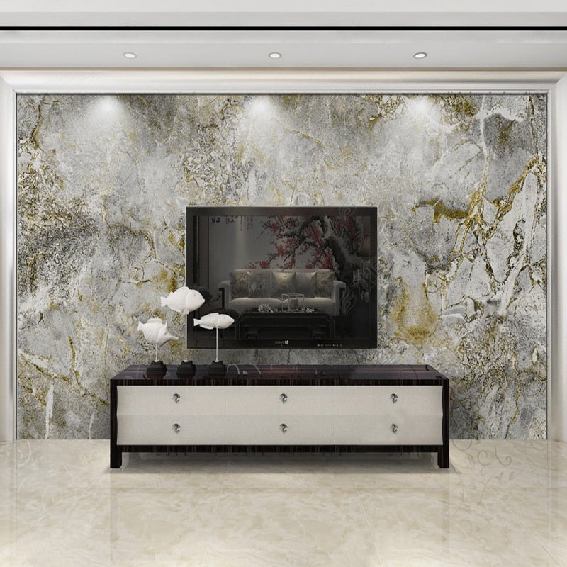 Gold/Gray Marble Wallpaper Mural, Custom Sizes Available Wall Murals Maughon's 