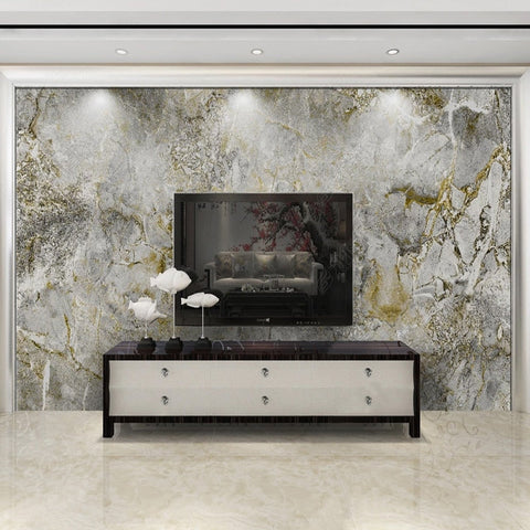 Image of Gold/Gray Marble Wallpaper Mural, Custom Sizes Available Wall Murals Maughon's 