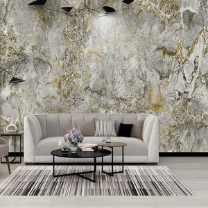 Gold/Gray Marble Wallpaper Mural, Custom Sizes Available Wall Murals Maughon's Waterproof Canvas 