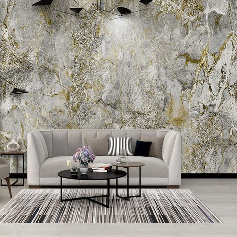 Image of Gold/Gray Marble Wallpaper Mural, Custom Sizes Available Wall Murals Maughon's Waterproof Canvas 