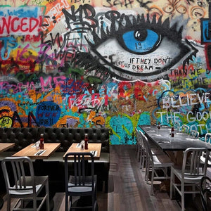 Graffiti Eye Art Wallpaper Mural, Custom Sizes Available Wall Murals Maughon's Waterproof Canvas 