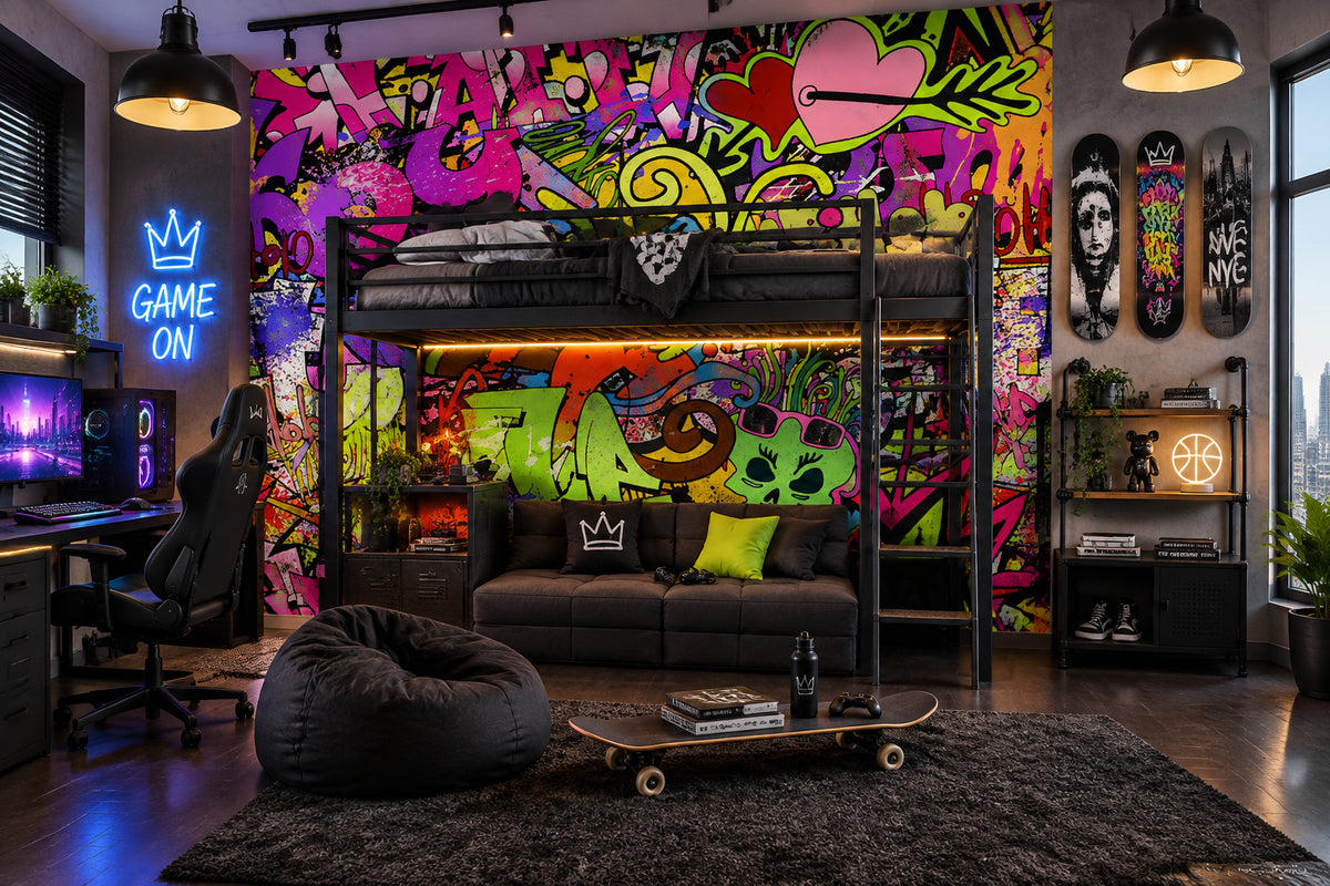 Mural de papel pintado Graffiti Urban Art, tamaños personalizados disponibles