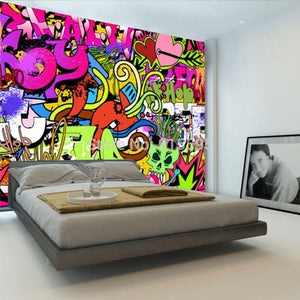 Graffiti Urban Art Wallpaper Mural, Custom Sizes Available Household-Wallpaper Maughon's 