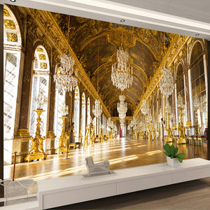 Hall of Mirrors at Versailles Wallpaper Mural, Custom Sizes Available