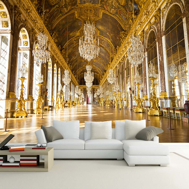 Hall of Mirrors Versailles Wallpaper Mural, Custom Sizes Available Wall Murals Maughon's Waterproof Canvas 