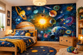 Hand Painted Cartoon Universe Wallpaper Mural, Custom Sizes Available Wall Murals Maughon's 