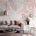 Hand-Painted Fern Leaves Wallpaper Mural, Custom Sizes Available Household-Wallpaper Maughon's 