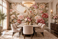Hand-Painted Peony Garden Wallpaper Mural, Custom Murals Available Wall Murals Maughon's Waterproof Canvas 