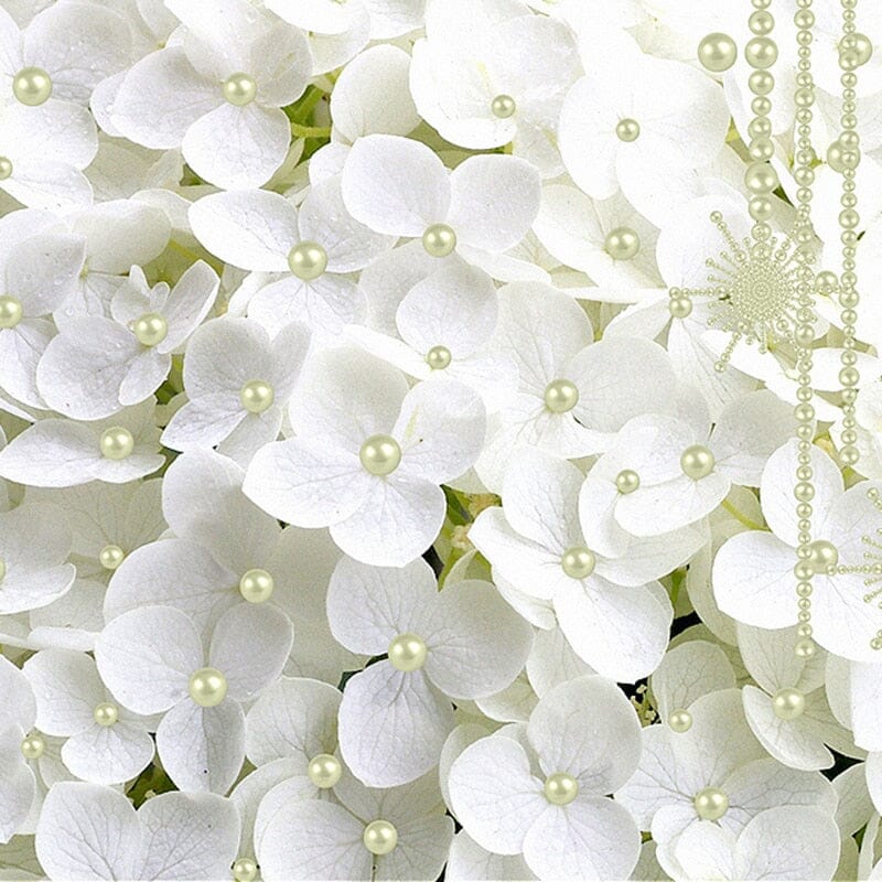 Hydrangea and Pearl Wallpaper Mural, Custom Sizes Available Wall Murals Maughon's 