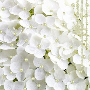 Hydrangea and Pearl Background Wallpaper Mural, Custom Sizes Available