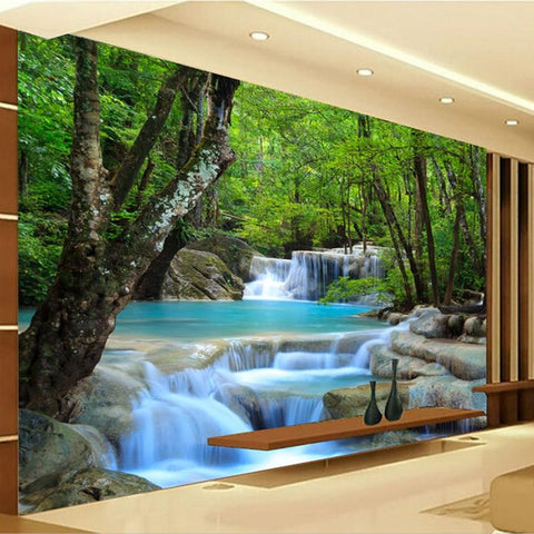 Image of Idyllic Stream in the Forest Wallpaper Mural, Custom Sizes Available Maughon's 