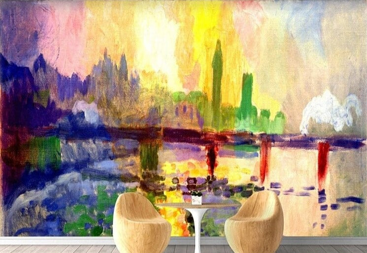 Impressionist City Painting Wallpaper Mural, Custom Sizes Available Wall Murals Maughon's 