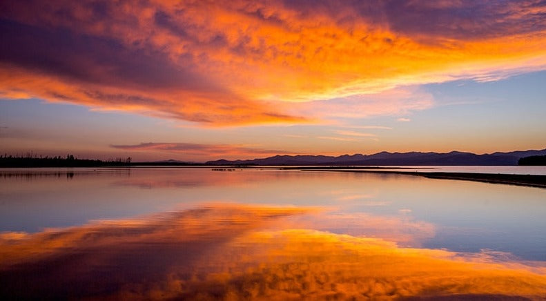Incredible Sunset Reflection Over Water Wallpaper Mural, Custom Sizes Available Wall Murals Maughon's 